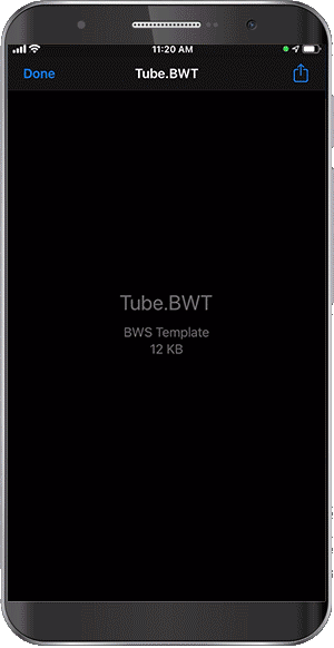 Uygulama içindeki bir test tüpü etiketi şablonuyla formatlanmış etiketlerin oluşturulmasını gösteren animasyonlu gif.