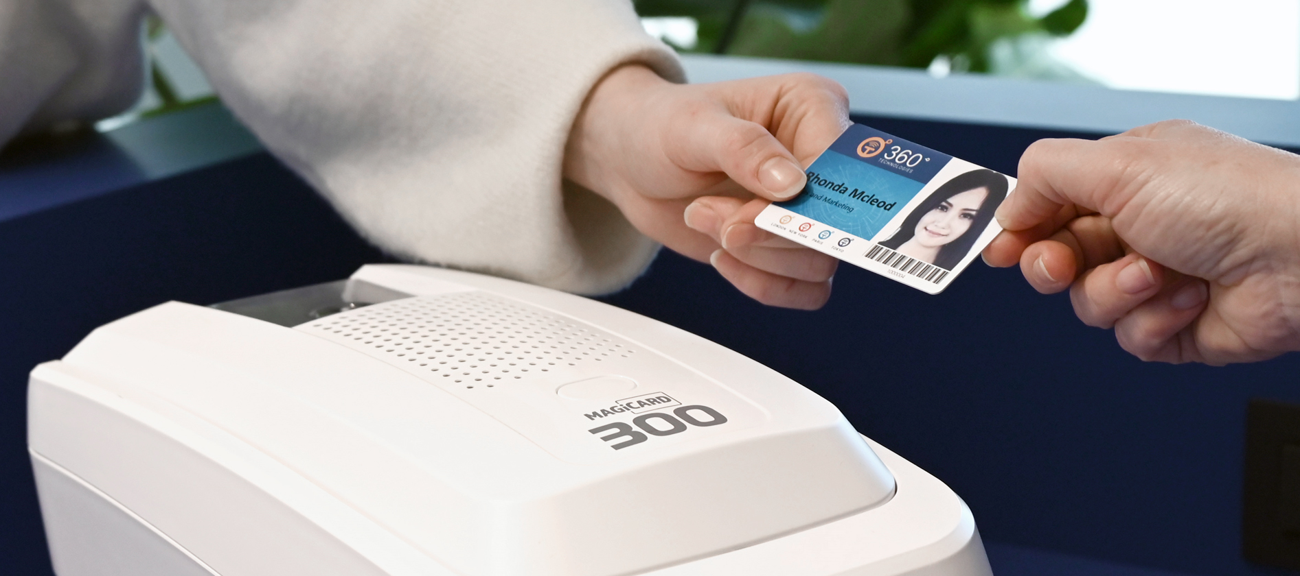 Magicard printer with card