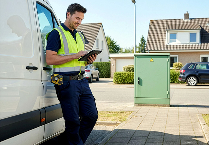 pone resimli minibüsün yakınındaki elektrikçi